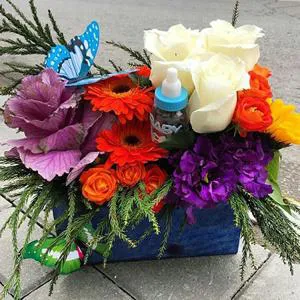 Сладкое и красочное - Коробка с цветами